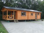 Casa móvil de madera 45 m² nueva 10x4,5m con porche convertible.