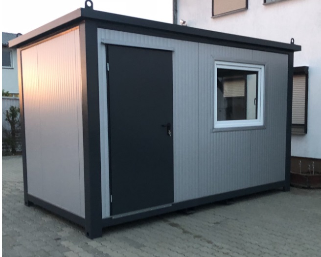 Contenedor Oficina 5m con Baño - Módulo Aislado con Aseo y 3 Ventanas